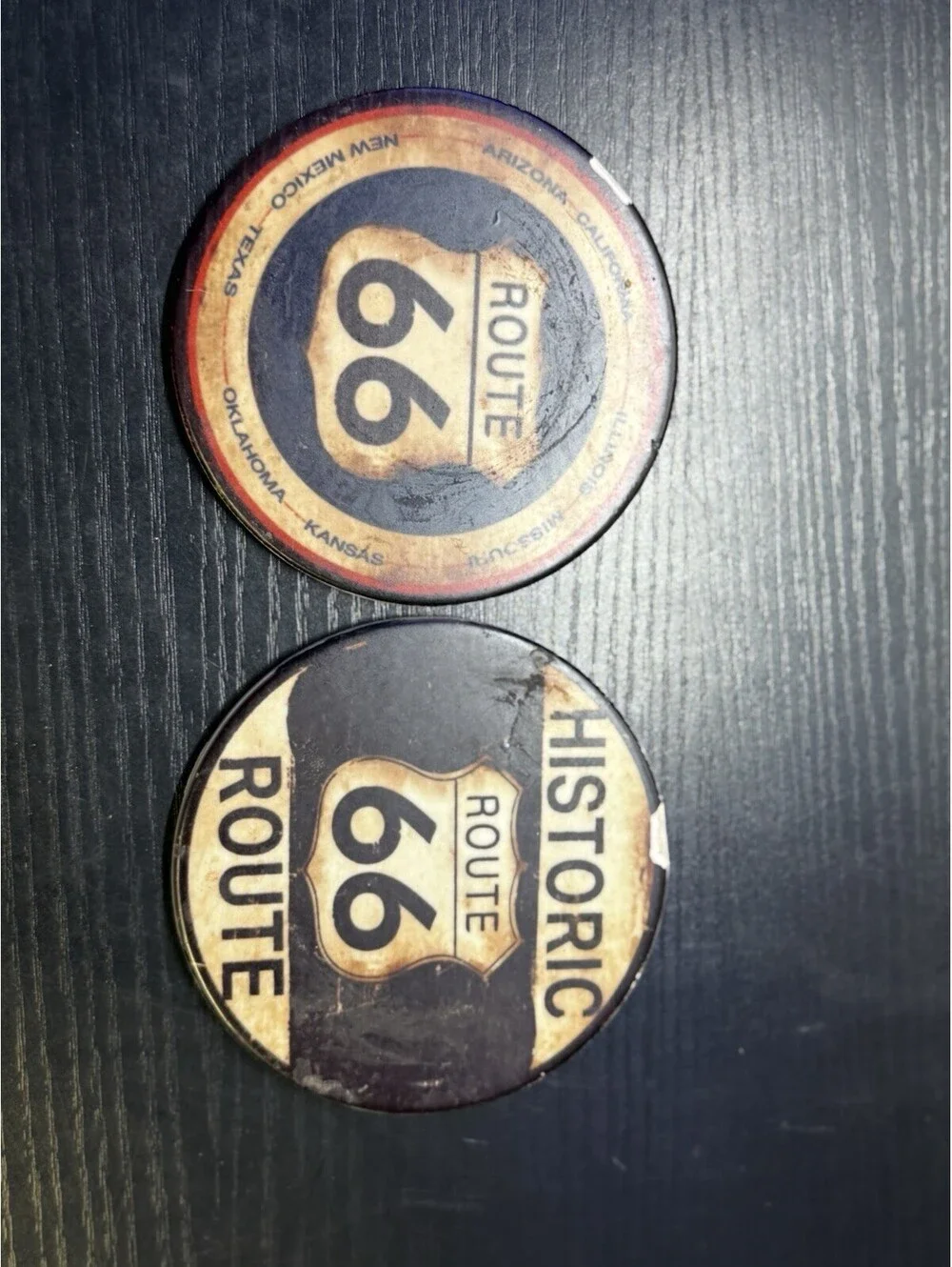 Historic Route 66 Souvenir Drink Coasters Set of 2 Cork Backing 4